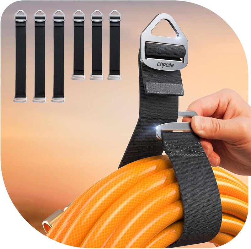 Chfeila 6 Pack One Hand Operation [1s Tighten by Gravity] Adjustable Extension Cord Organizer Holder, Hose Rope Storage Straps Wrap for RV Shed Workshop Garage Organization, Gadgets Tools Gifts for Dad Men - Image 1